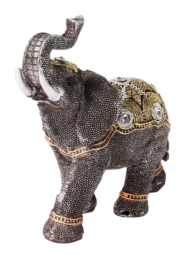 Al Jaber Decorative Antique Style Elephant Figure Silver/Black/Gold - Image 1