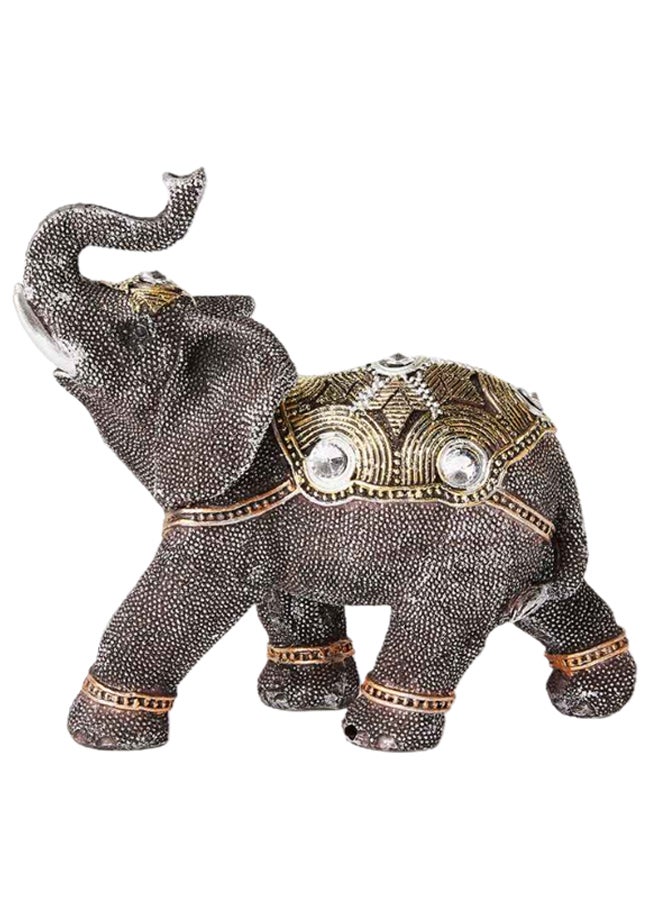 Al Jaber Decorative Antique Style Elephant Figure Silver/Black/Gold - Image 2