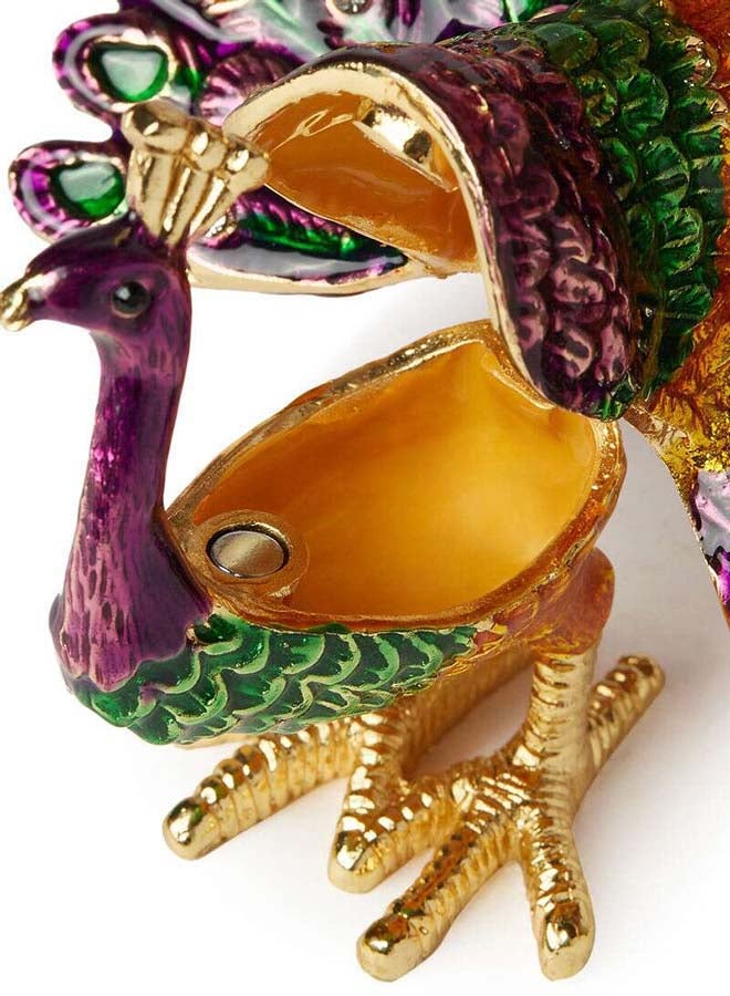 آل جابر صندوق مجوهرات للزينة بتصميم طاووس - Image 4