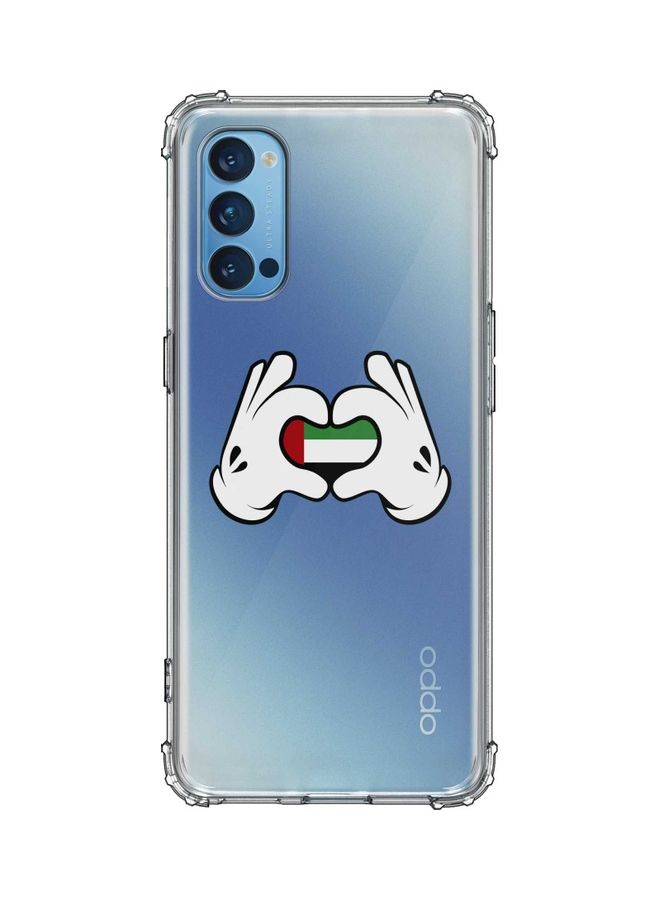 Stylizedd Protective Case Cover for Oppo Reno4 4G - Emarati Love White/Clear
