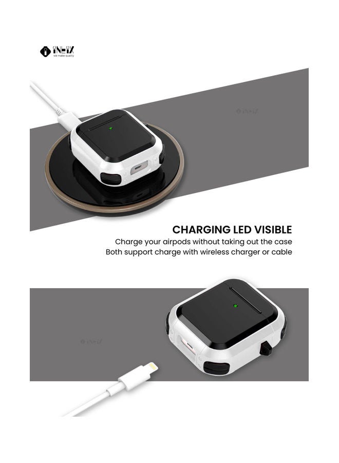 INEIX - Protective Case Cover For Apple AirPods White/Black - Image 1