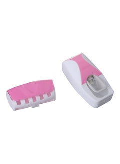 Generic Toothpaste Dispenser With Holder For Five Toothbrushes Pink/White  - Image 2