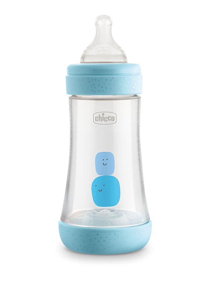 Chicco Baby Feeding Bottle, 240ml - Blue - Image 1