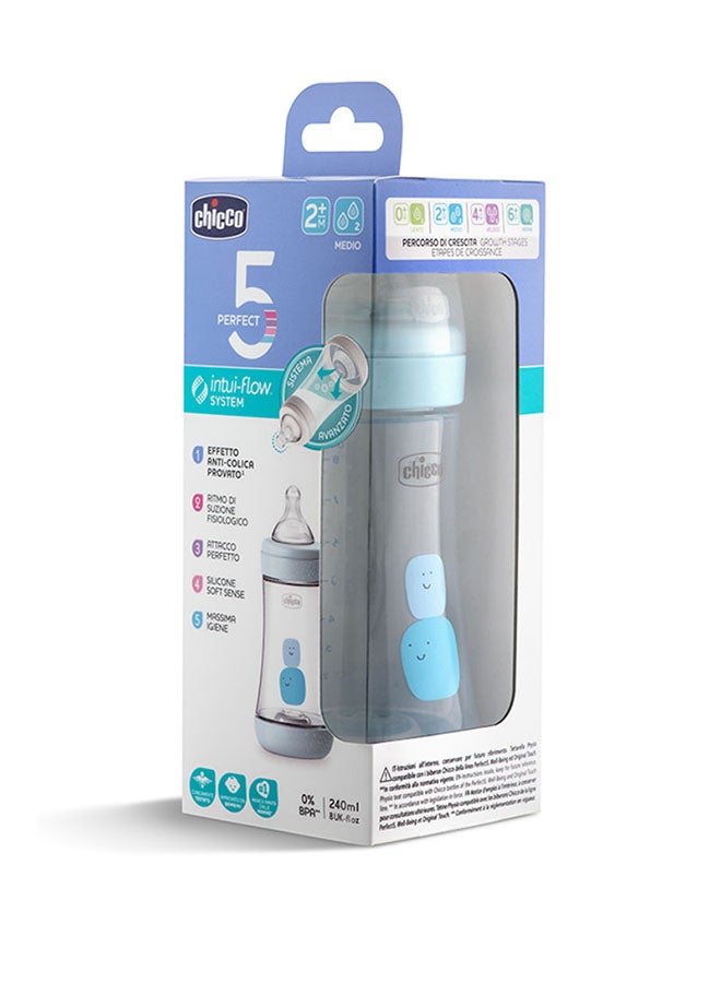 Chicco Baby Feeding Bottle, 240ml - Blue - Image 3