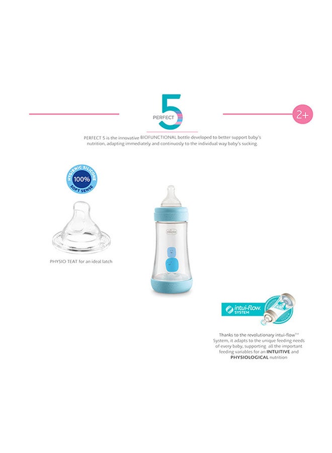 Chicco Baby Feeding Bottle, 240ml - Blue - Image 4