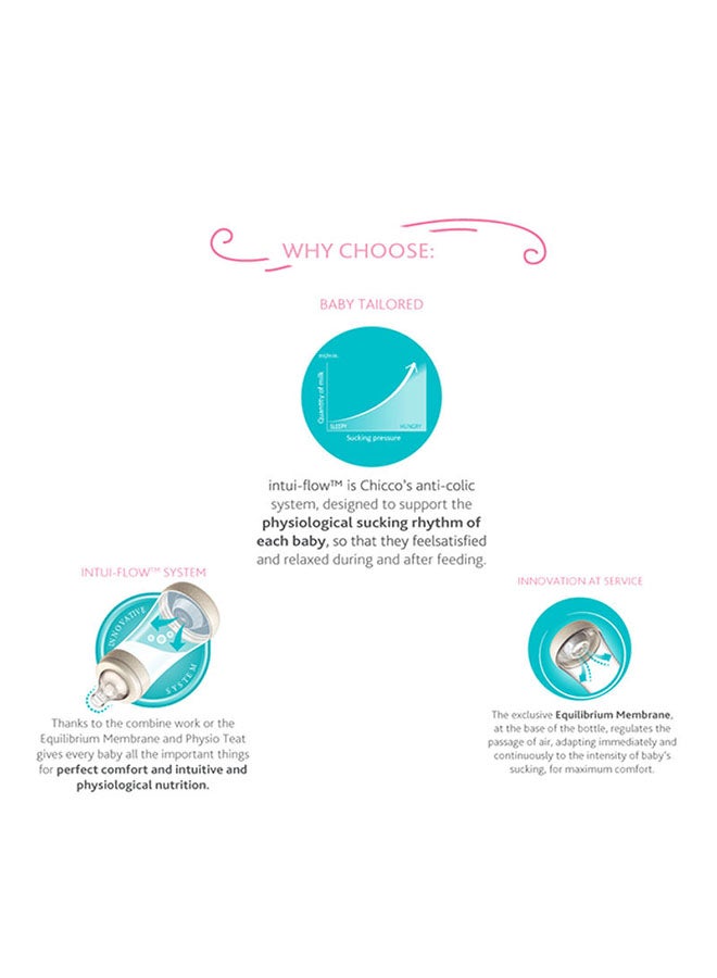 Chicco Baby Feeding Bottle, 240ml - Blue - Image 5