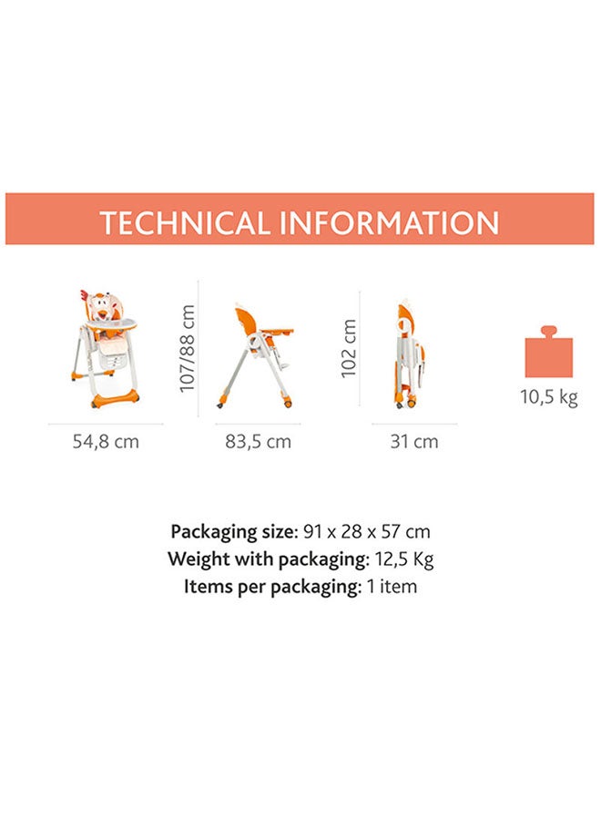 Chicco - Polly 2 Start Highchair 0M-3Y, Foxy - Image 1