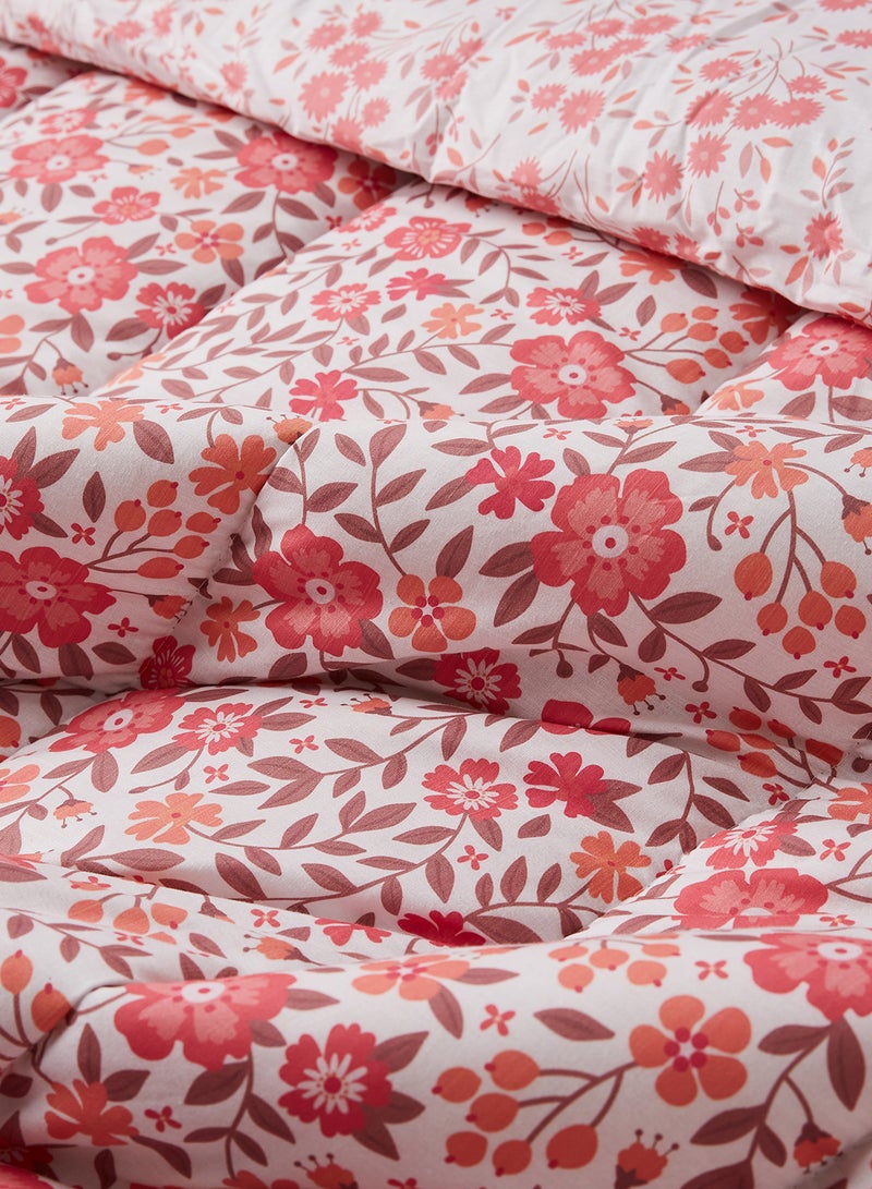 Amal - 3-Piece Comforter Set - 100% Cotton King Size All Season Everyday Use Bedding Set 1 Comforter 2 Pillow Covers Cotton Fuchsia 260X240 + Pillow Cover 50X75cm - Image 1