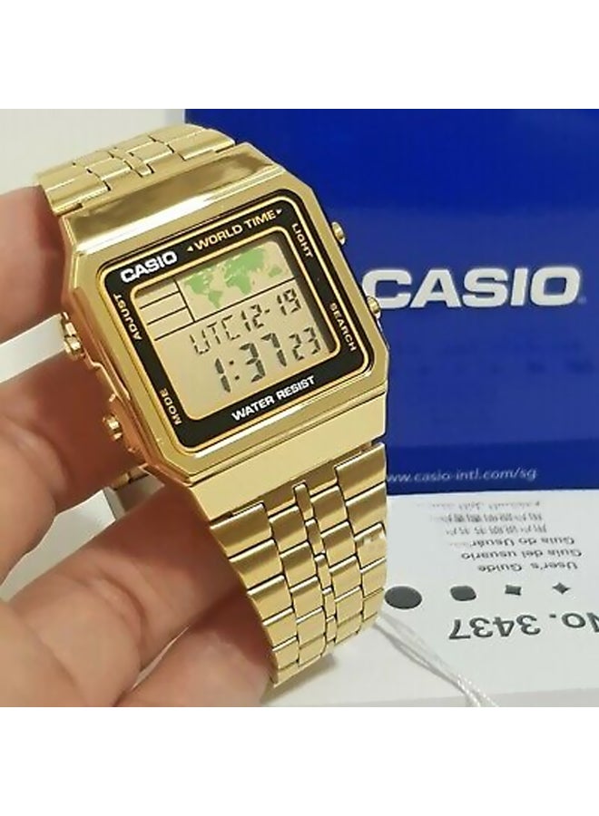 كاسيو ساعة يد رقمية كلاسيكية طراز A-500WG-1DF مقاس 34 مم - لون ذهبي للرجال - Image 4