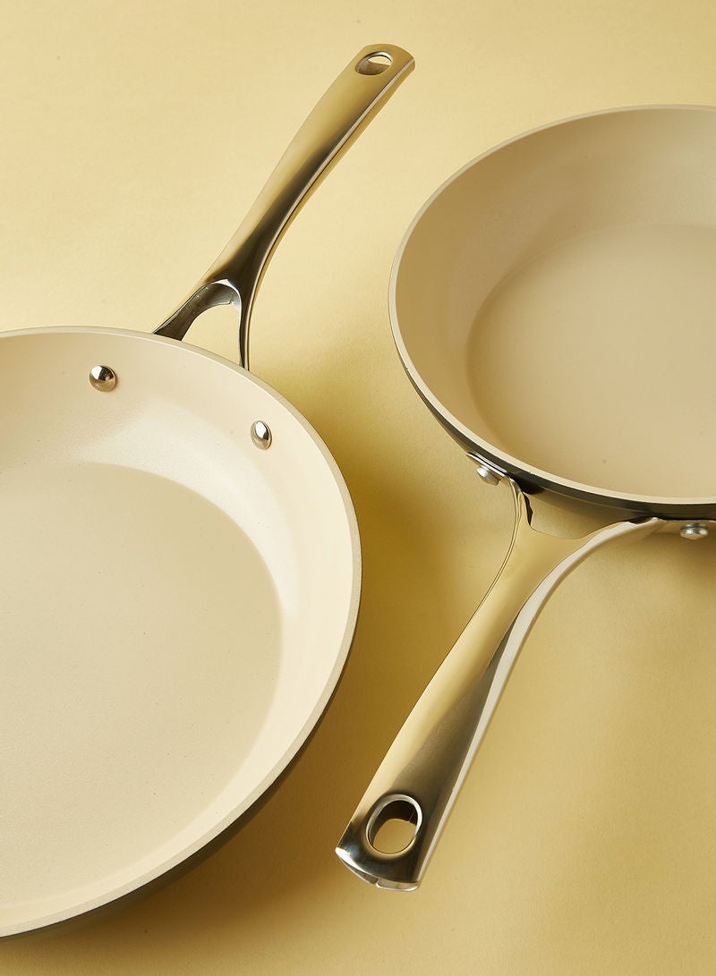 Noon East 2 Piece Frying Pan Set - Aluminum Pan - Non-Stick Surface - Ceramic Coating - PFOA Free - Frying Pan Black Black 2 Piece - Image 3