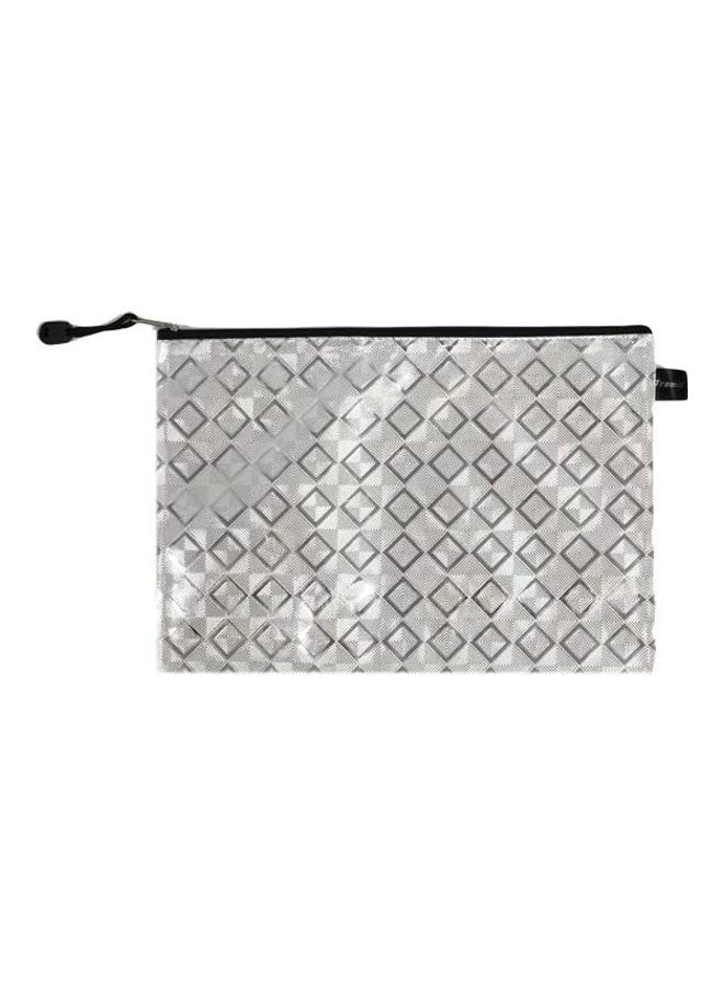 12-Piece Waterproof B5 Zipper File Bags Silver - Image 2