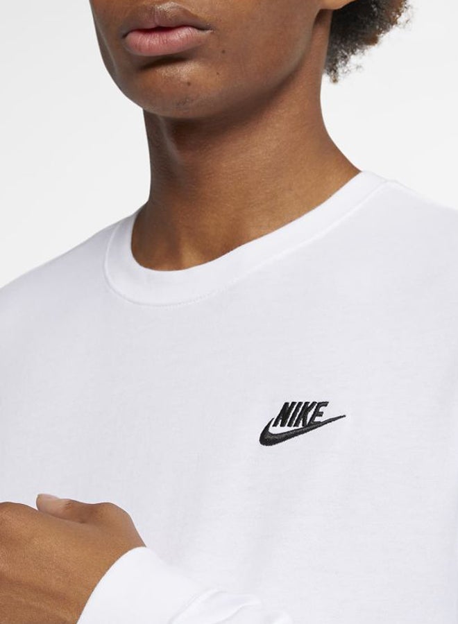 Nike NSW Club Long Sleeves T-Shirt White  - Image 5