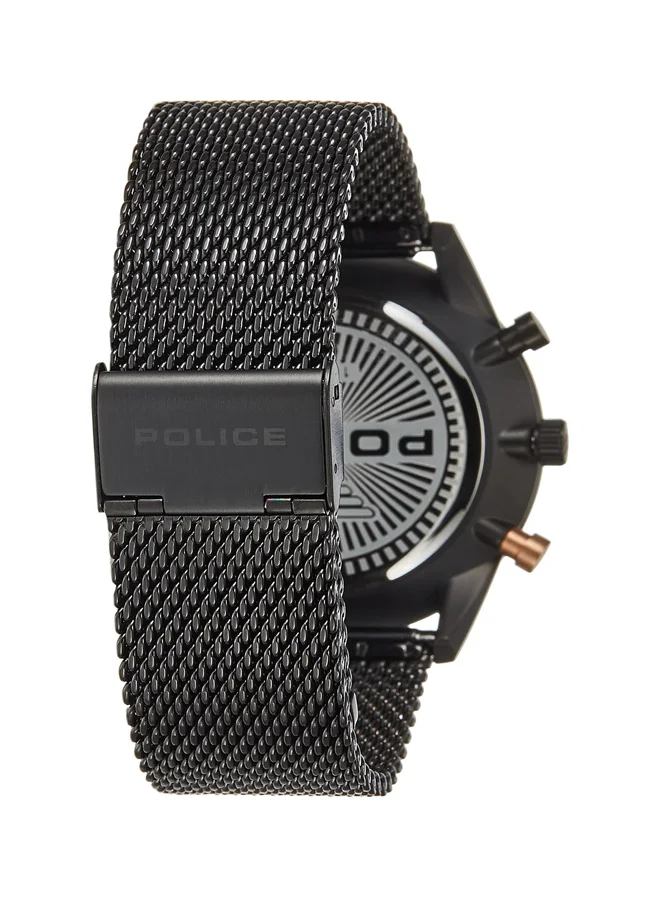 POLICE Silfra Round Shape Stainless Steel Chronograph Wrist Watch 44 mm - Black - P 16021JSB-79MM