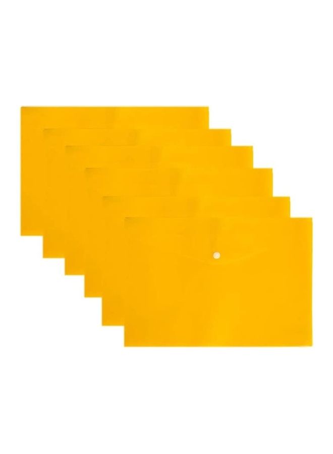 12-Piece A4 File Envelope with Snap Button Closure Yellow - Image 3