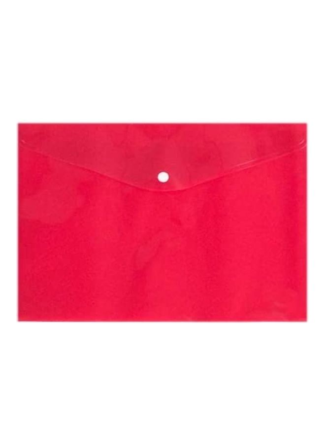 12-Piece A4 File Envelope with Snap Button Closure Red - Image 1