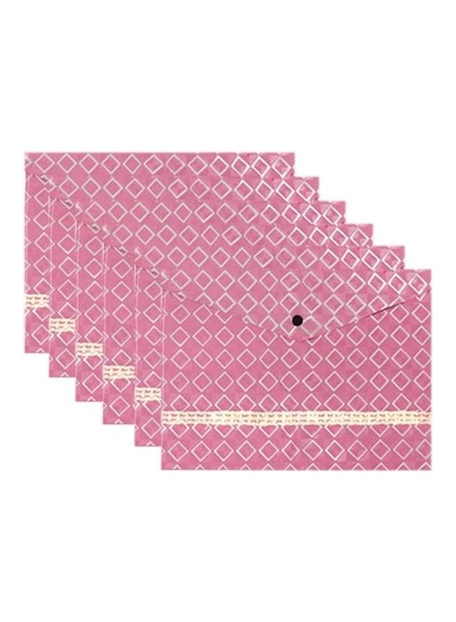 Generic 12-Piece A4 Snap Button Waterproof Fabric File Bags Pink  - Image 3