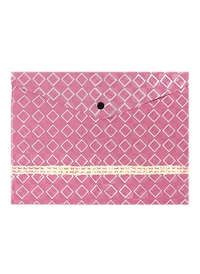 Generic 12-Piece A4 Snap Button Waterproof Fabric File Bags Pink  - Image 1