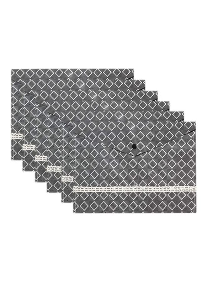 Generic - 12-Piece A4 Snap Button Waterproof Fabric File Bags Silver - Image 1