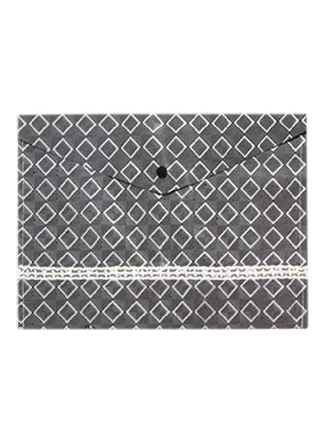Generic - 12-Piece A4 Snap Button Waterproof Fabric File Bags Silver - Image 1