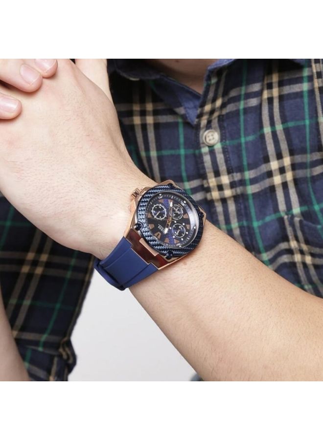 جس ساعة يد بعقارب وسوار من الجلد طراز 2724672228453 للرجال - Image 5