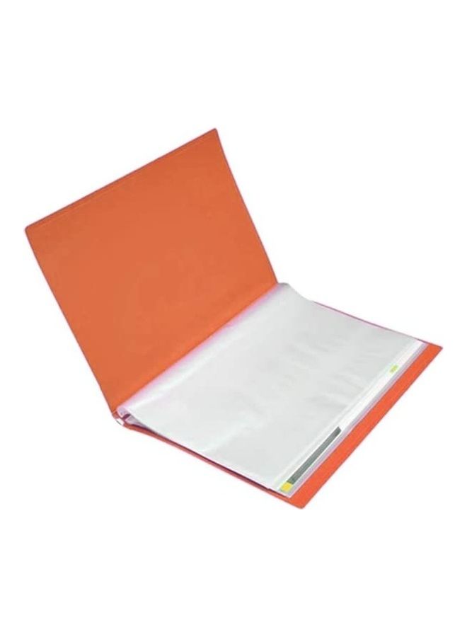 A4 Folder File Clear Display Book Orange - Image 1