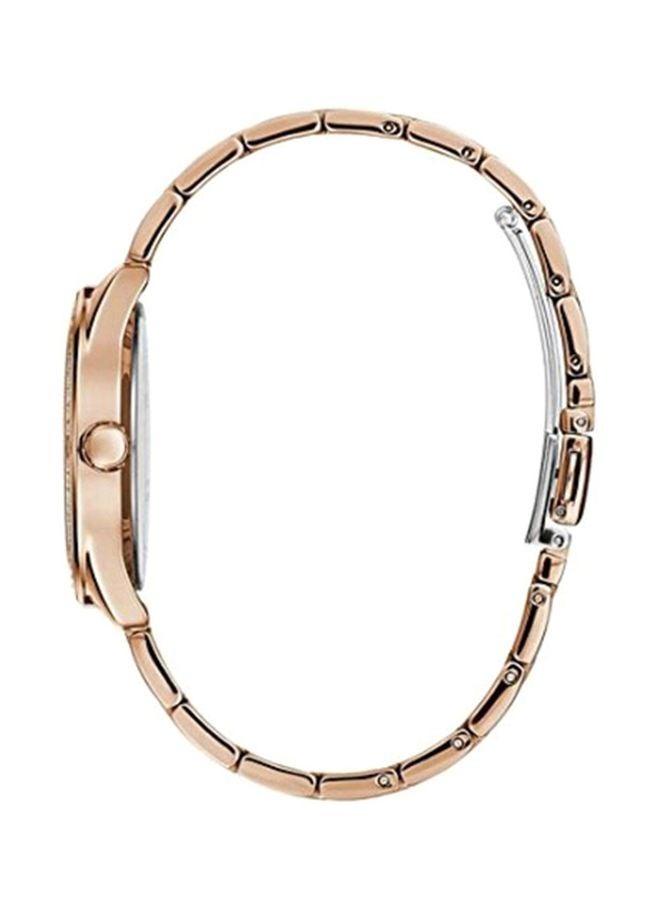 جس ساعة يد بعقارب وسوار من الستانلس ستيل طراز W0931L3 للنساء - Image 3