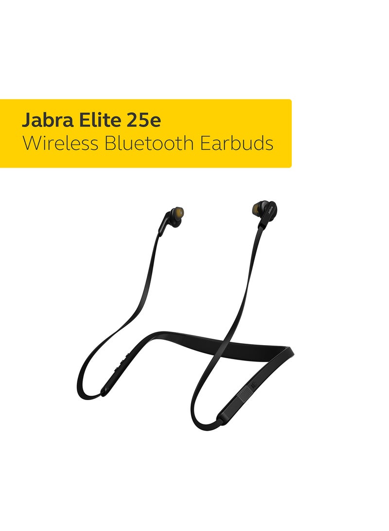 Jabra - Elite 25e – Wind Protected Bluetooth Headphones For Wireless Calls and Music with Vibration Alert Black - Image 1
