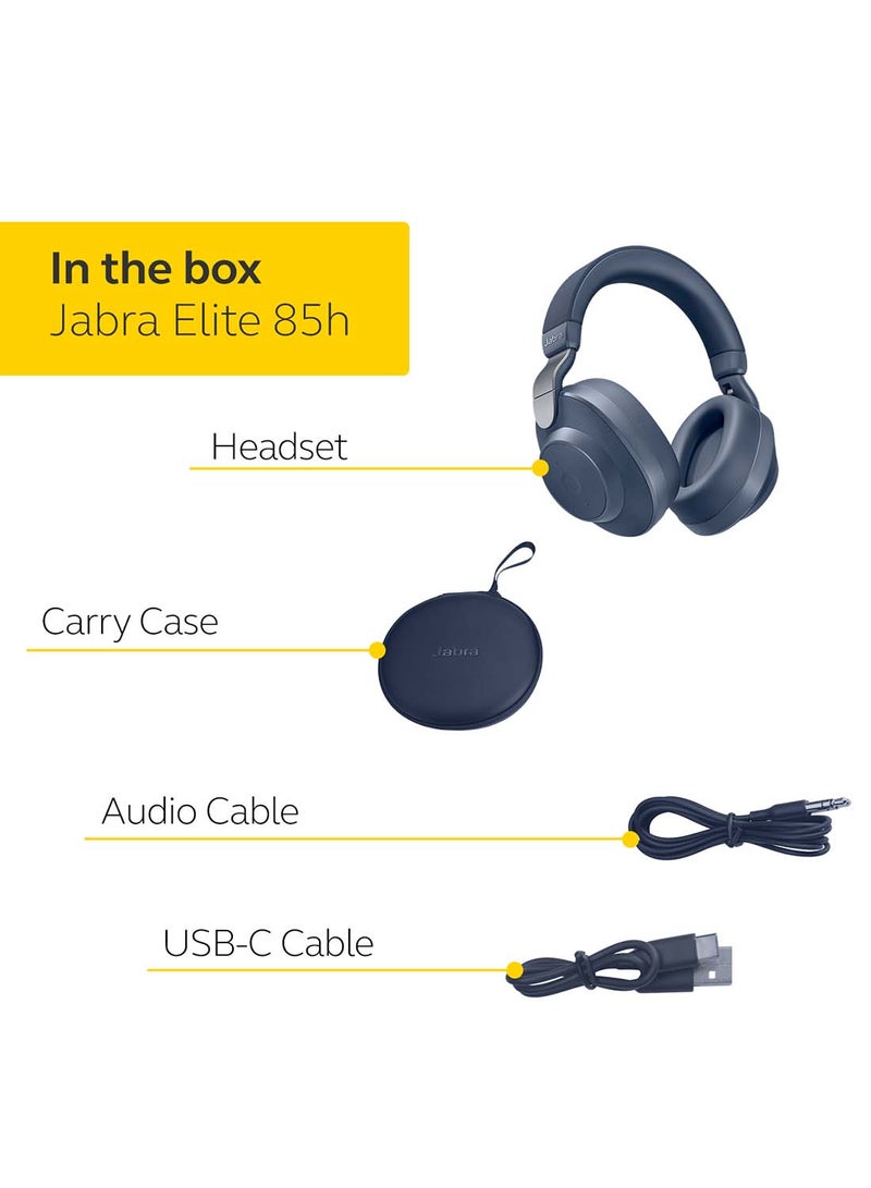 Elite 85h Over Ear Headphones with ANC and SmartSound Technology – Navy