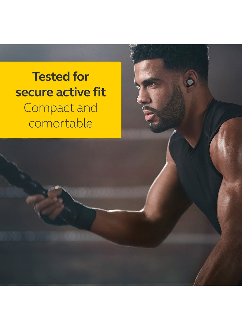 Jabra - Elite Active 75t Earbuds – Active Noise Cancelling True Wireless Sports Earphones with Long Battery Life for Calls and Music – Titanium Black - Image 1