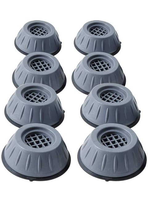 8-Piece Washing Machine Foot Pad Grey/Black 4 x 5cm