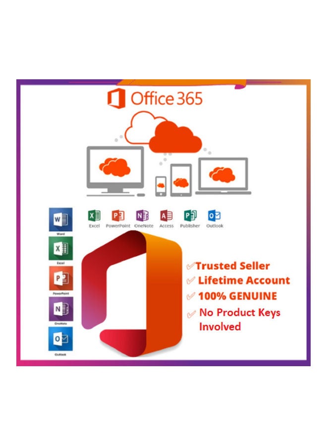 Office 365 Lifetime 5 Devices and 5 TB OneDrive Multicolour