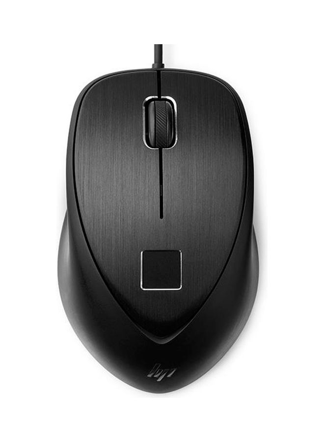 HP Fingerprint Laser Technology Wired Mouse Black - Image 1