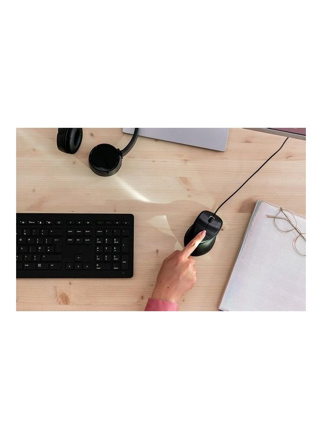HP Fingerprint Laser Technology Wired Mouse Black - Image 2