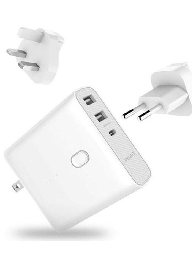 RAVPOWER 5000.0 mAh Ac + PD 18W + Qc 3.0 Power Bank White  - Image 2
