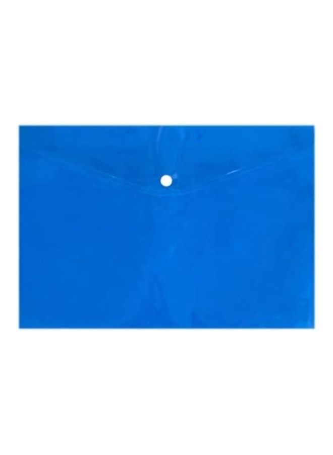 12-Piece A4 File Envelope with Snap Button Closure Blue - Image 1