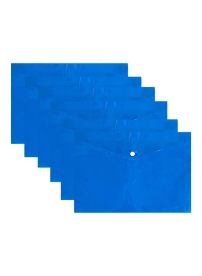 12-Piece A4 File Envelope with Snap Button Closure Blue - Image 3