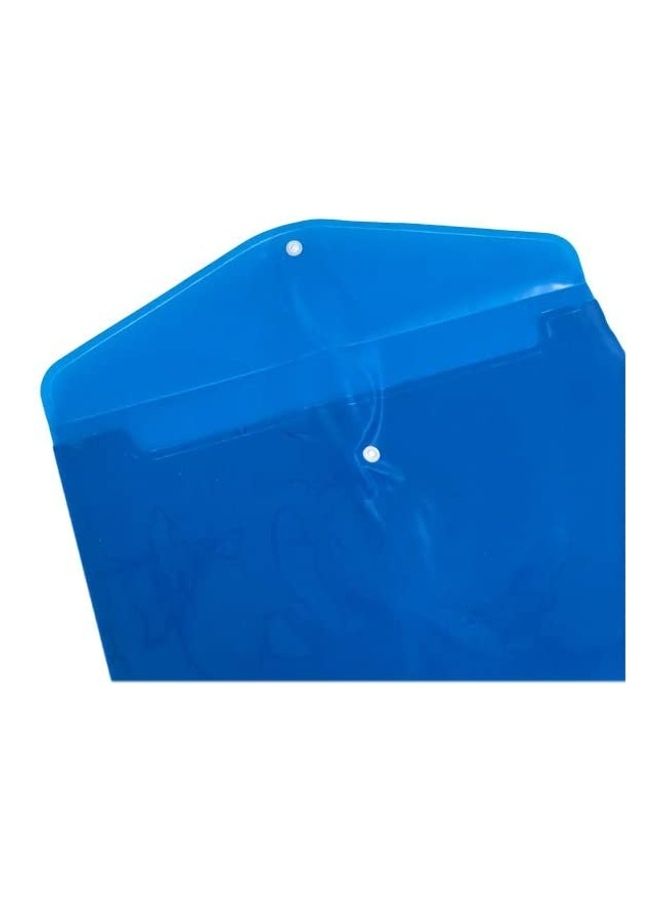 12-Piece A4 File Envelope with Snap Button Closure Blue - Image 2