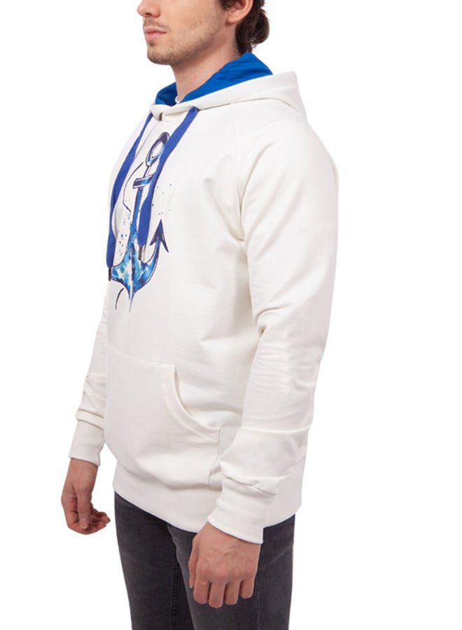 Anemoss Anchor Printed Hoodie White/Blue - v1620061085/N18790515V_3