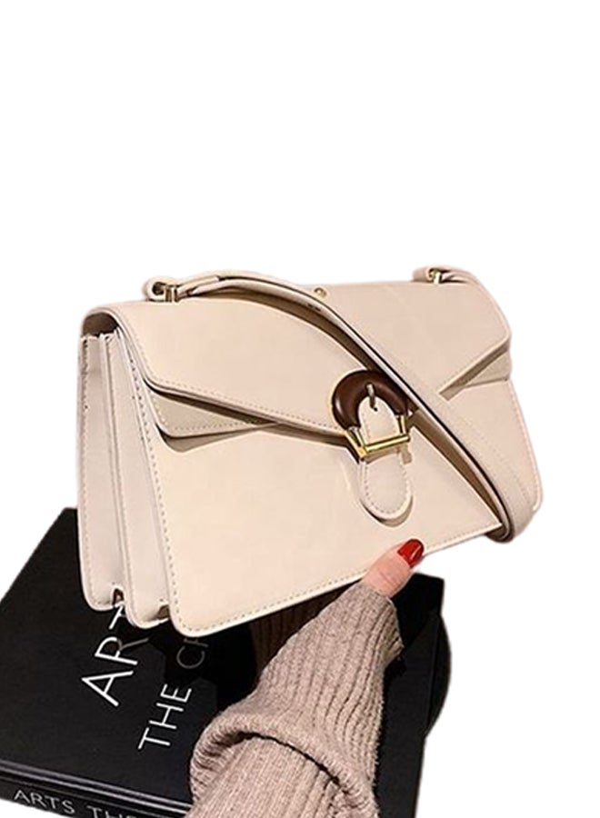 Front Flap Closure Crossbody Bag White  - Image 1