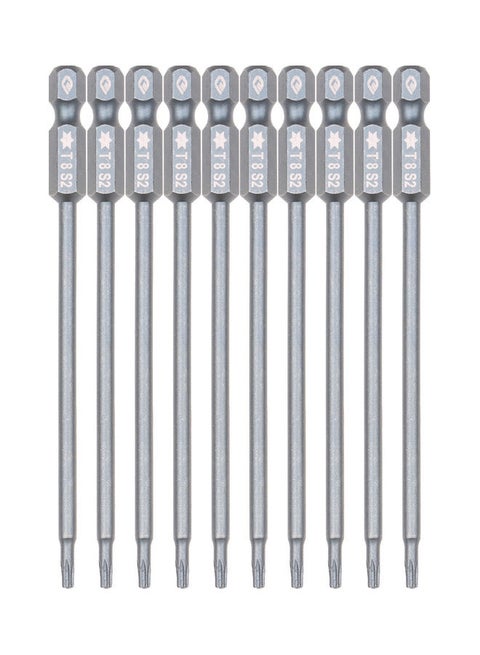10-Piece Security Torx Bit Set Grey