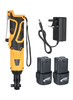 Cordless Electric Ratchet Wrench With 2 Pack Rechargeable Battery Yellow 34.50x8.00x17.50cm