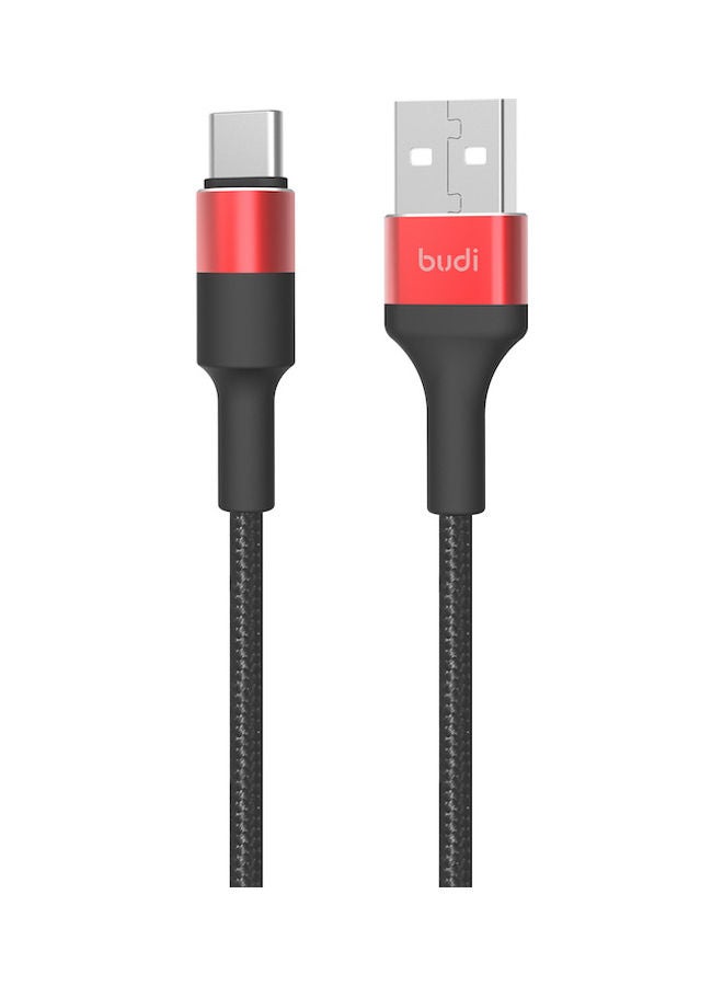 budi Type C Charger Cable Black/Red - Image 1