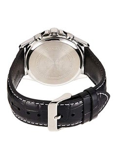 CASIO Men's Enticer Series Water Resisatnt Leather Analog Watch MTP-1370L-1AVDF - 45 mm - Black  - Image 2
