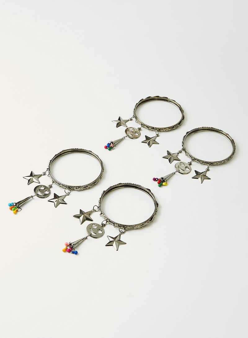 Rosh 2 Pairs Of Charm Bangles  - Image 1
