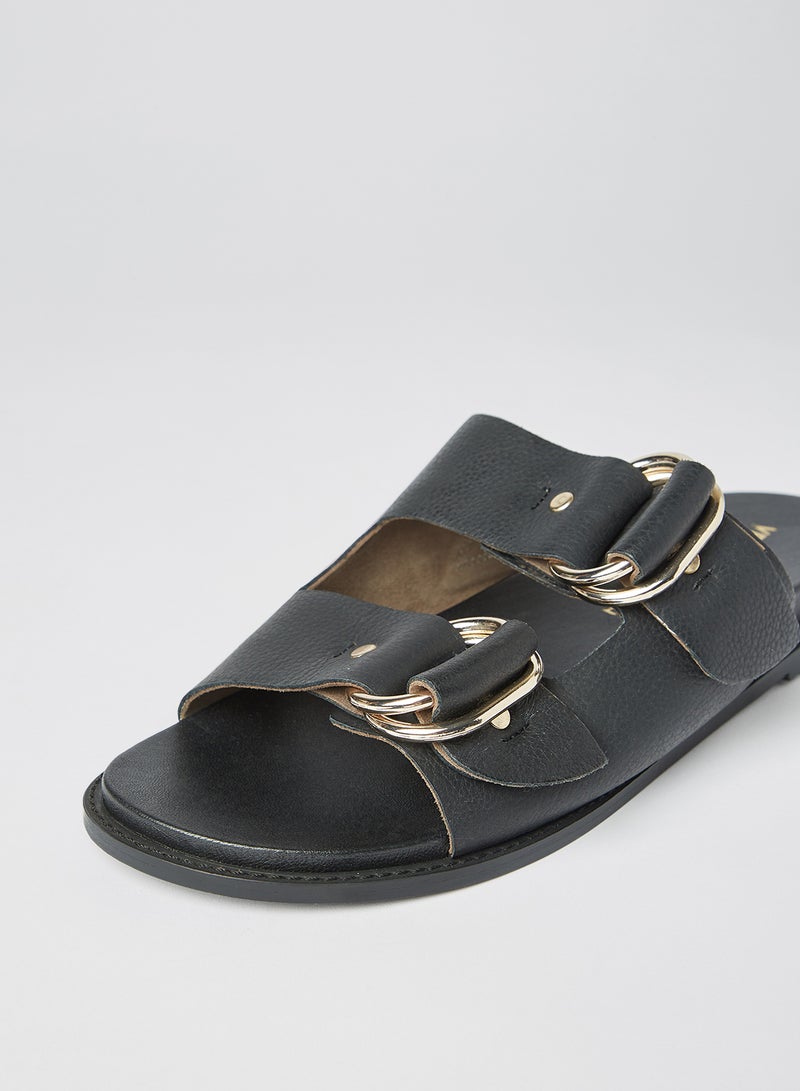 VERO MODA - Buckle Detailed Leather Sandals Black - Image 1