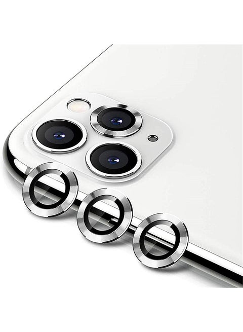 3-Piece Metal Camera Lens Protector For Apple iPhone 12 Pro Max/12 Pro/11 Pro Max/11 Pro Silver