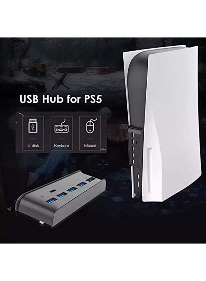 ماركة غير محددة محول موزع ب 5 منافذ USB 3.0 لجهاز بلايستيشن 5 أسود  - Image 3