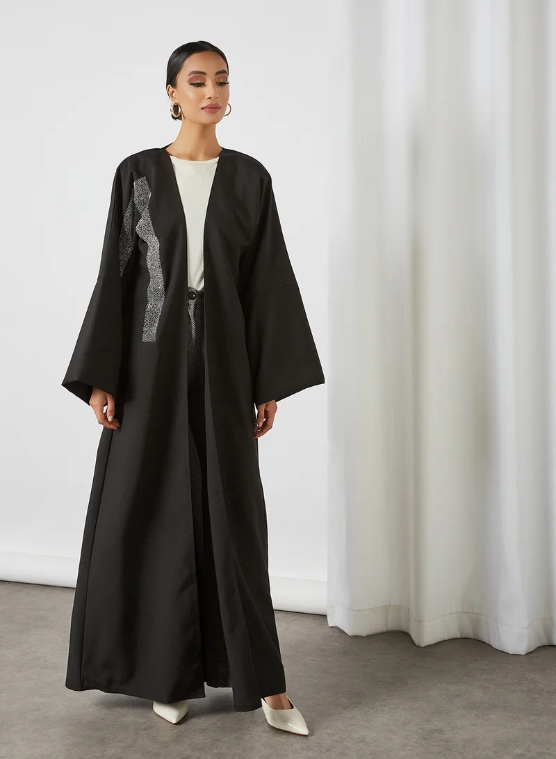 Ajooni Embellished Abaya Black