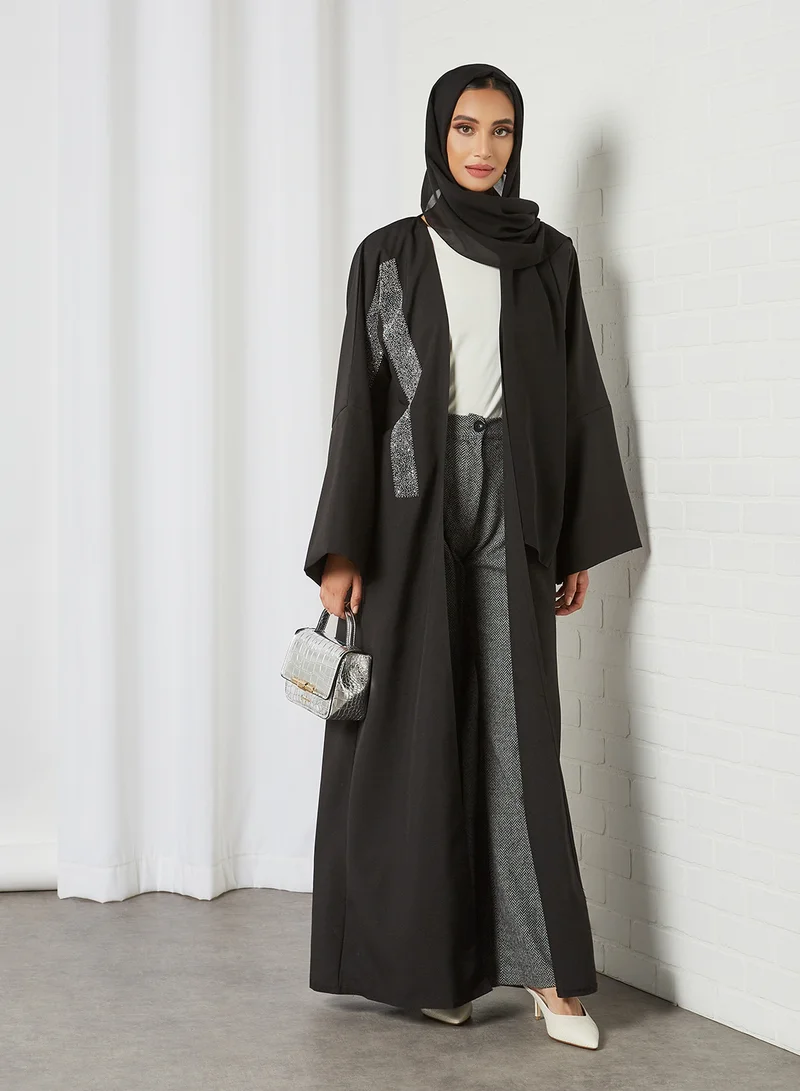 Ajooni Embellished Abaya Black