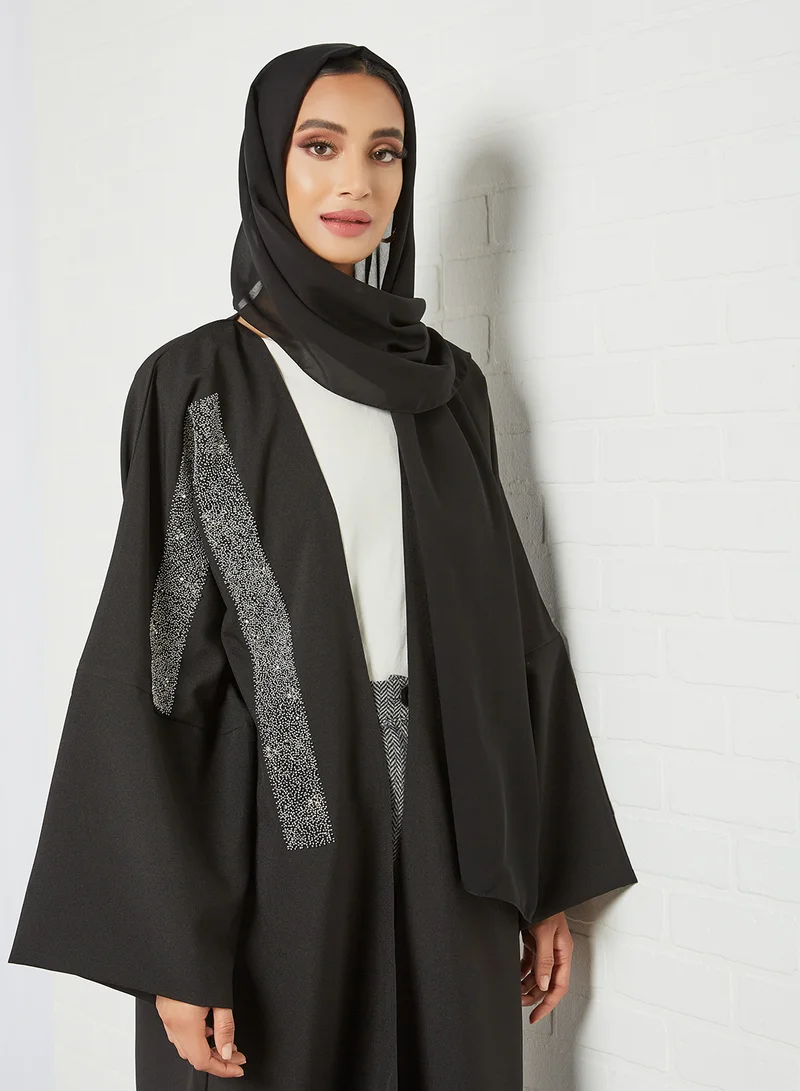 Ajooni Embellished Abaya Black